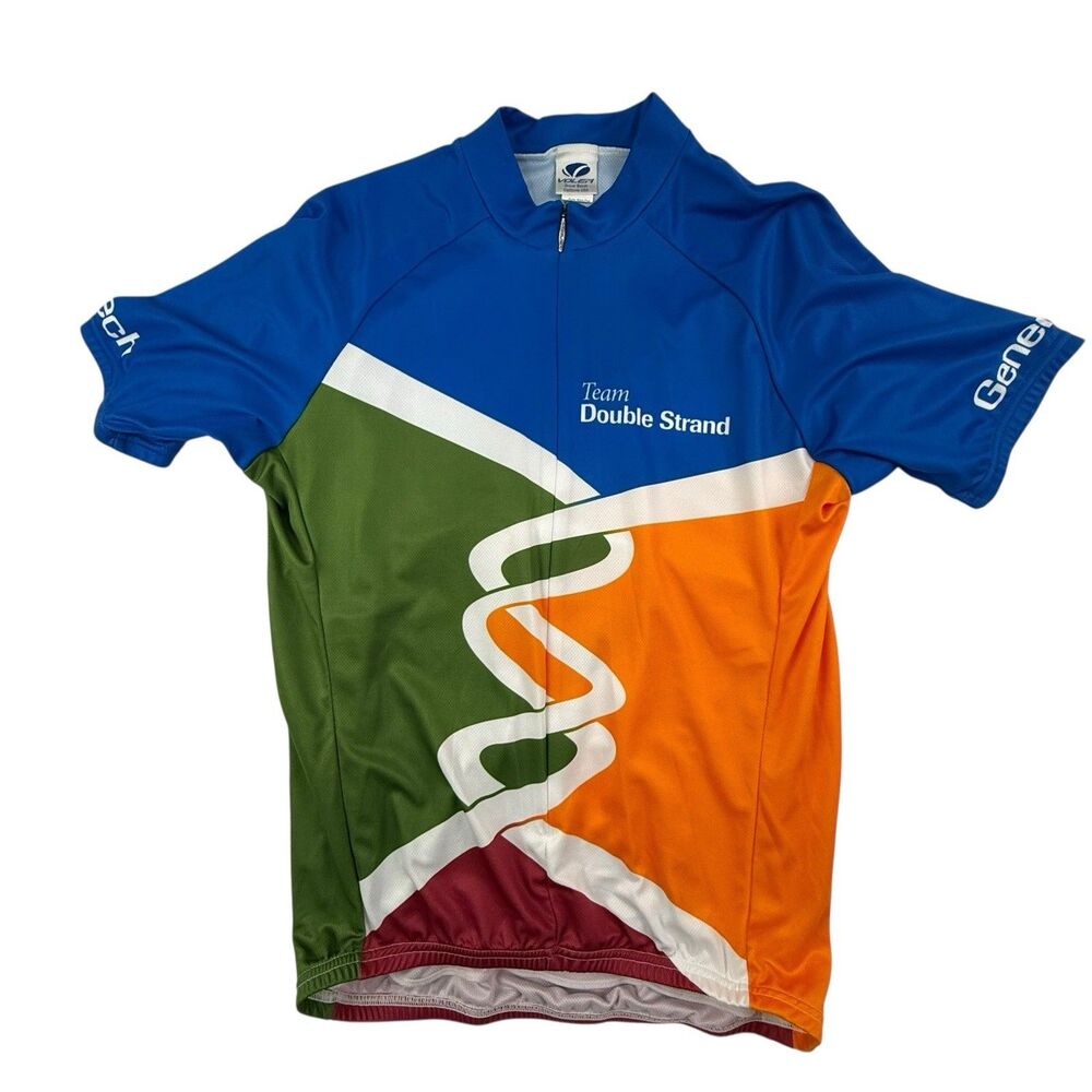 Voler Club Raglan Airies Micro Plus Cycling Jersey Men Large Genentech 3/4 Zip